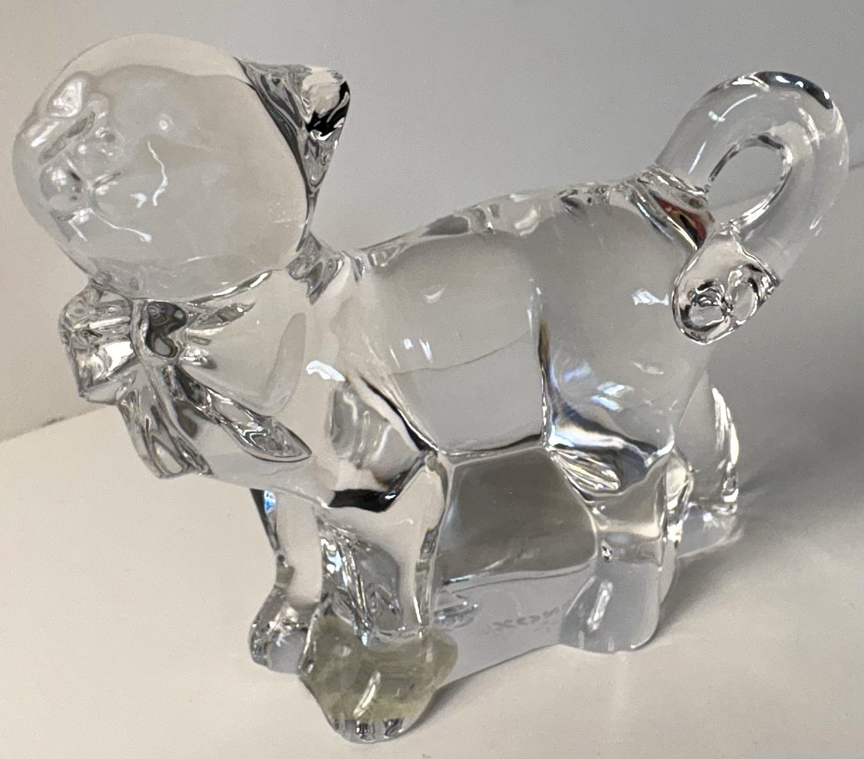 Lenox Kitty Cat Figurine Standing Up w/ Bow VTG Clear Crystal Kitten Fancy Sassy Lenox Kitty Cat Figurine Standing Up w/ Bow VTG Clear Crystal Kitten Fancy Sassy