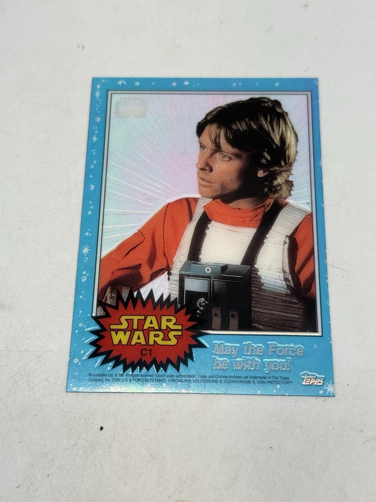 1999 Topps Chrome Archives Star Wars Clear Zone Luke Skywalker C1 1999 Topps Chrome Archives Star Wars Clear Zone Luke Skywalker C1