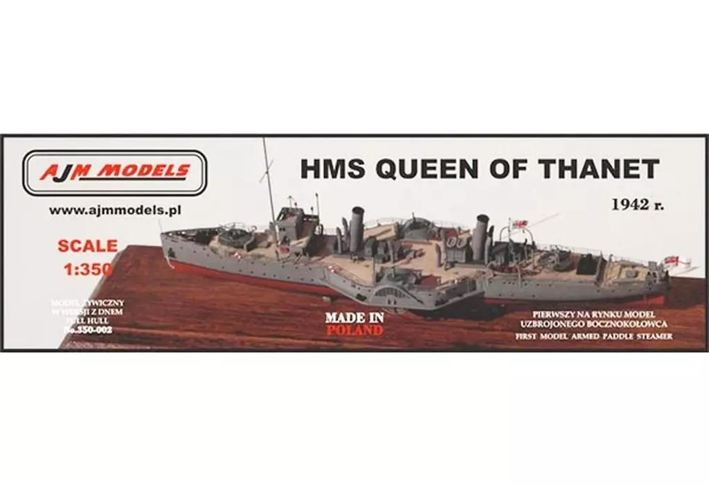 1/350 Scale HMS Queen of Thanet 1942 British Paddle Minesweeper Resin Kit 1/350 Scale HMS Queen of Thanet 1942 British Paddle Minesweeper Resin Kit