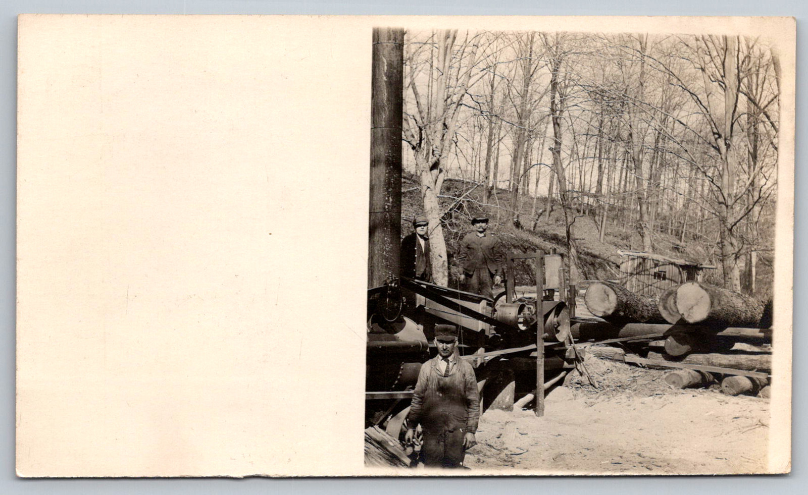 RPPC c1910s Logging Sawmill Steam Engine Lumbermen Postcard RPPC c1910s Logging Sawmill Steam Engine Lumbermen Postcard