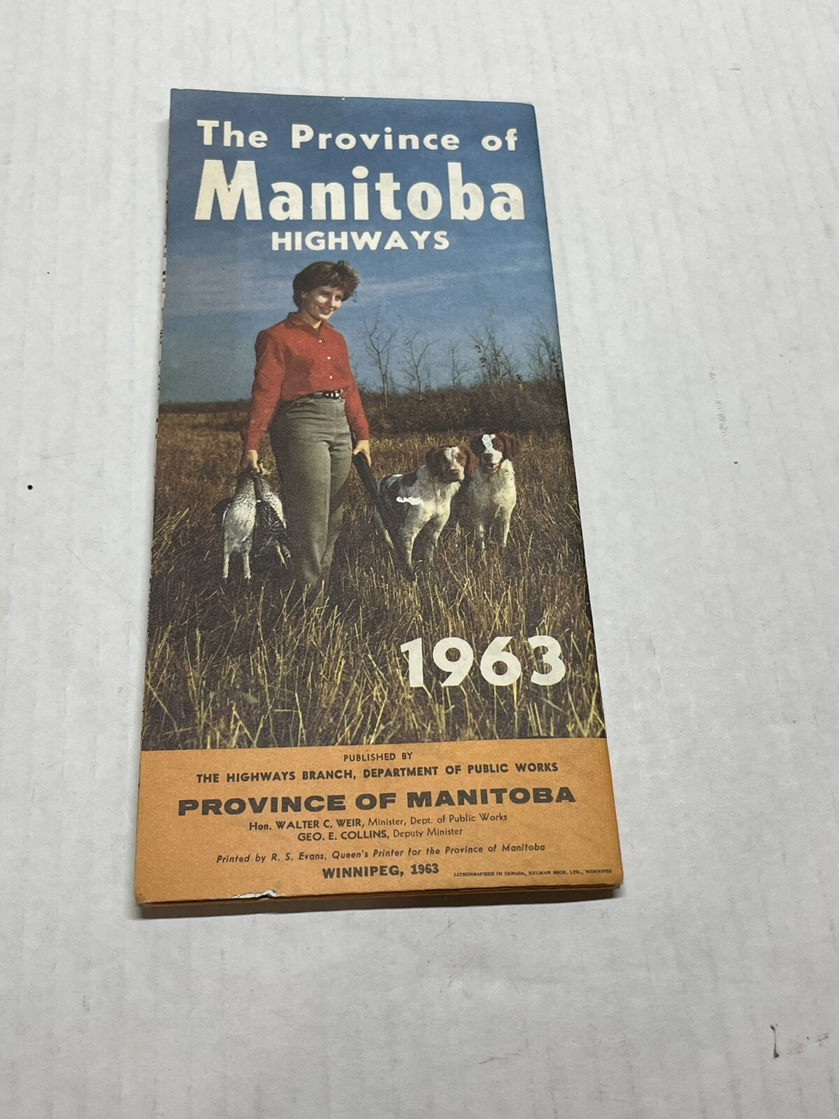 Vintage 1963 Manitoba Canada Official Highway Travel Map 60s Ephemera