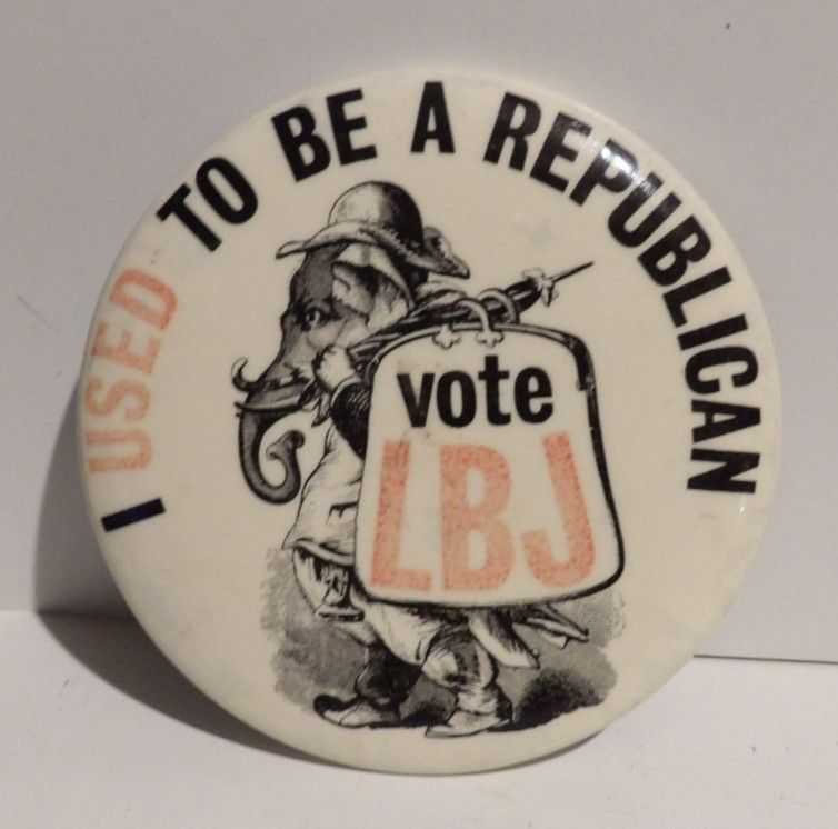 Vintage 1964 I Used to Be A Republican Vote LBJ Campaign Pin Button Johnson