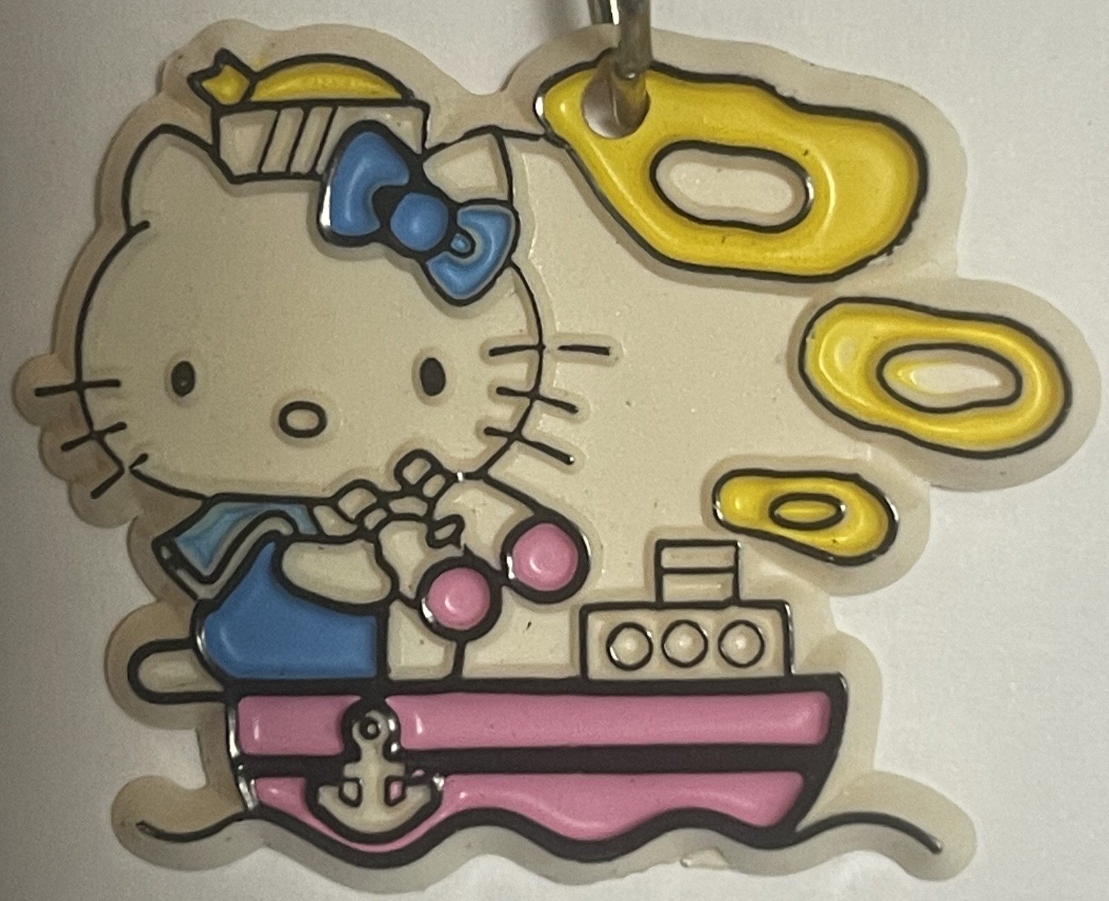 Rare Vintage 1976–1980s Hello Kitty Sailor Boat Keychain 🎀 Taiwan ROC NOS
