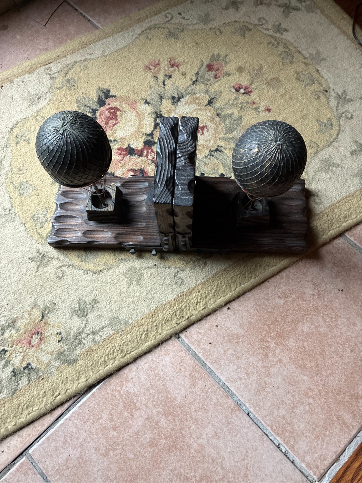 Vintage Hot Air Balloon Bookends Pair Steampunk Victorian Explorer Decor Vintage Hot Air Balloon Bookends Pair Steampunk Victorian Explorer Decor