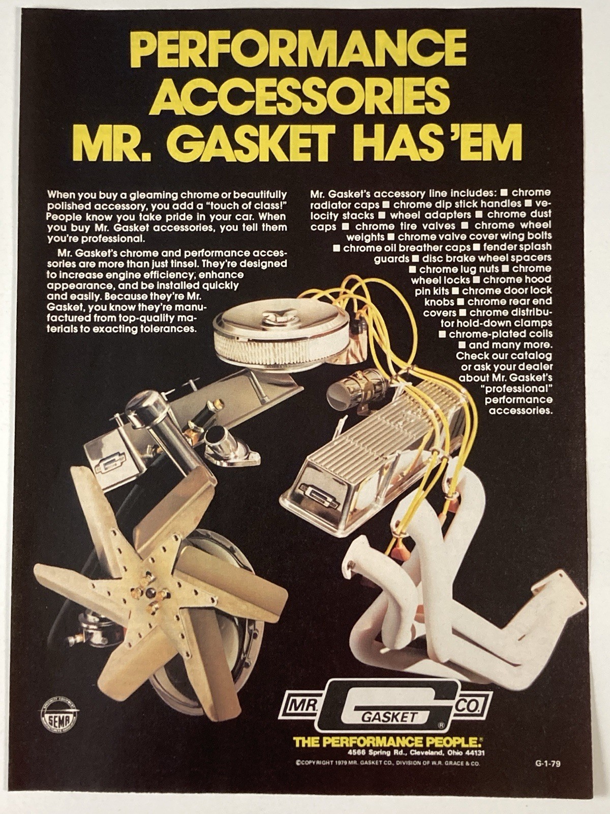 1979 Mr. Gasket Print Ad The Performance People Has Accessories 1979 Mr. Gasket Print Ad The Performance People Has Accessories