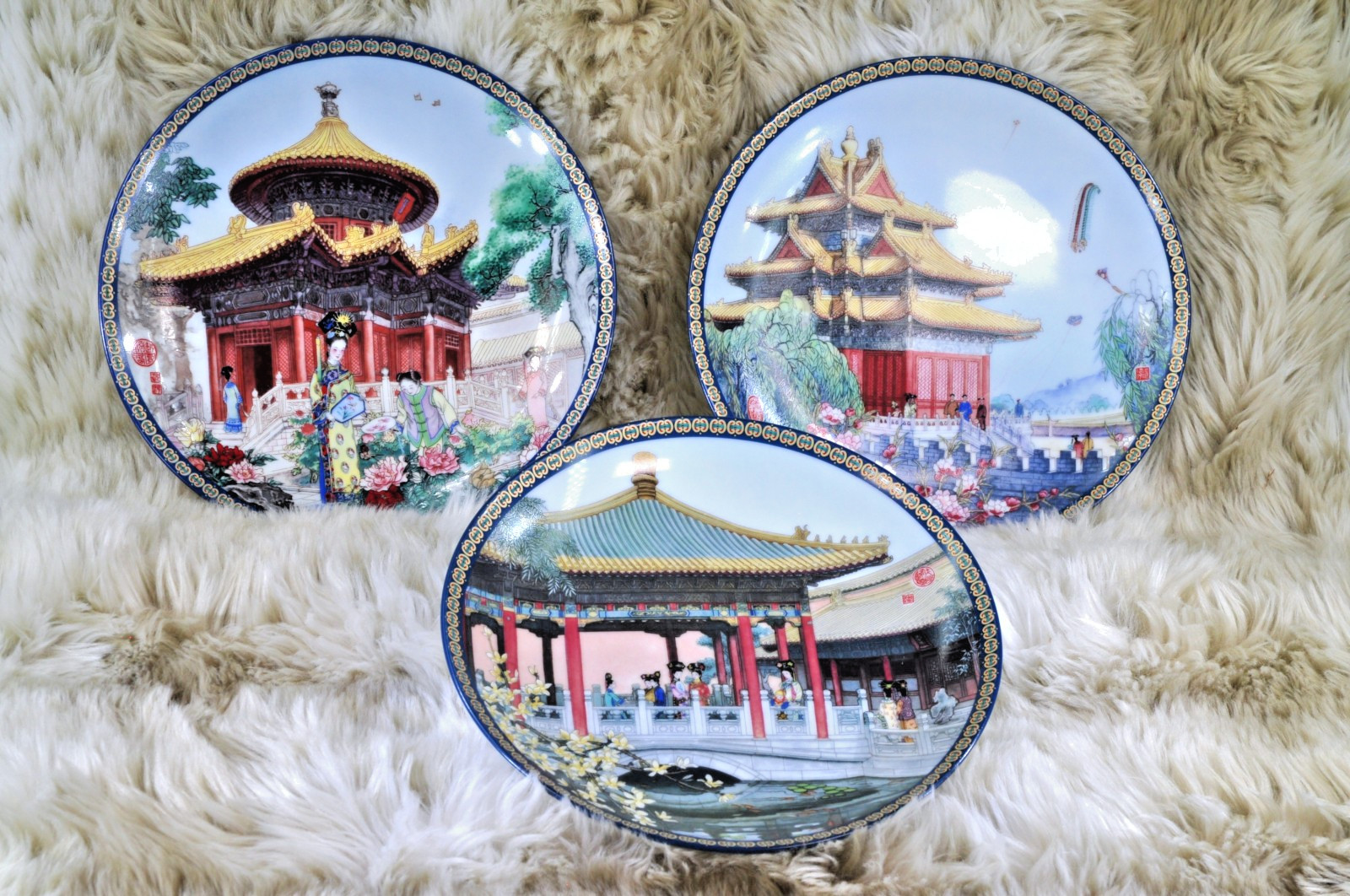 Vtg. The Forbidden City Collector Plates 1, 2, 3 In Series Jingdezhen porcelain Vtg. The Forbidden City Collector Plates 1, 2, 3 In Series Jingdezhen porcelain