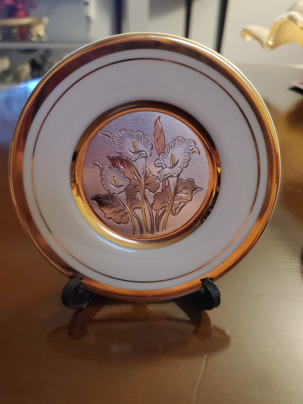 VINTAGE THE ART OF CHOKIN 24k GOLD EDGED PLATE JAPAN