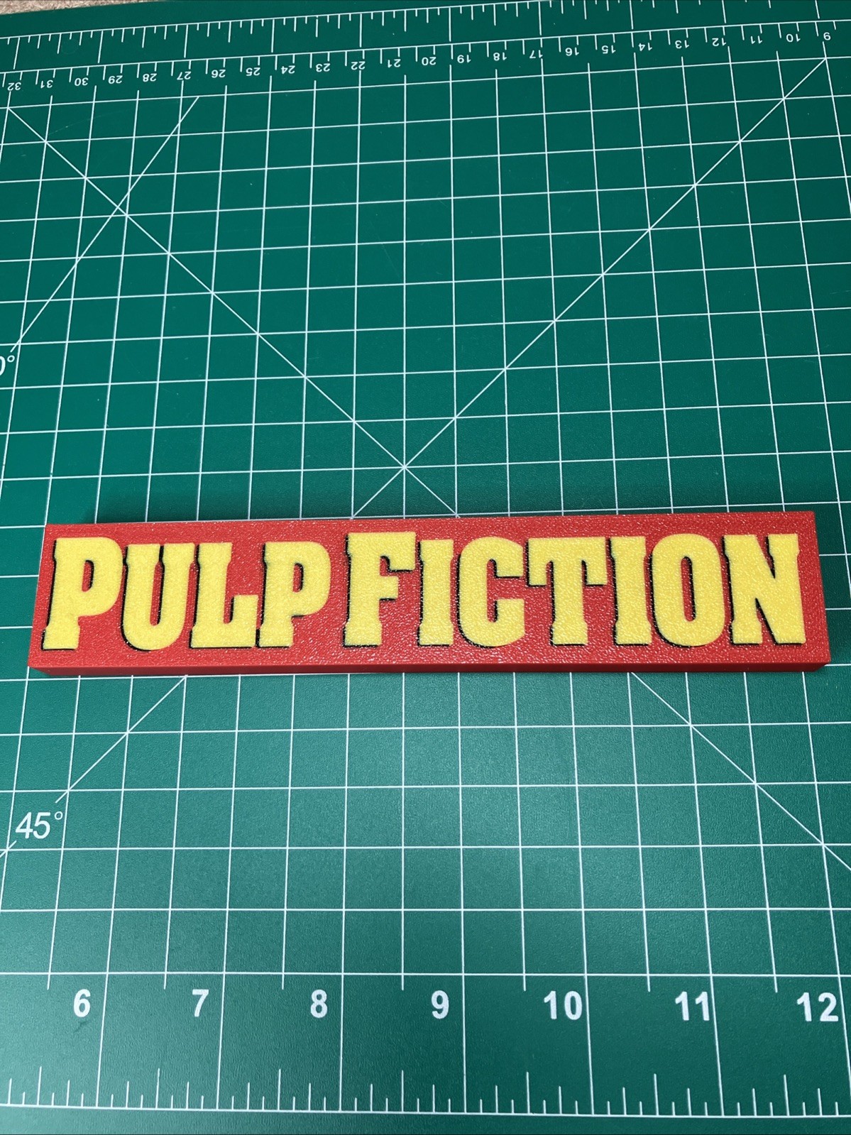 3D Printed Pulp Fiction Movie Sign Logo Display Fan Art
