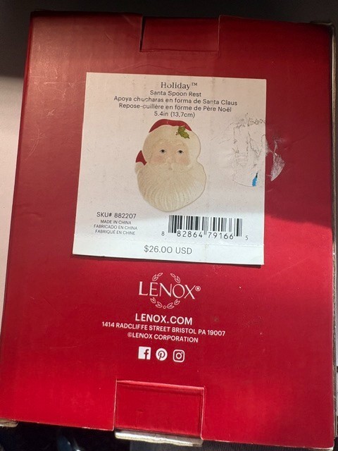 New Lenox Hosting the Holidays Santa Claus Spoon Rest Christmas New Lenox Hosting the Holidays Santa Claus Spoon Rest Christmas