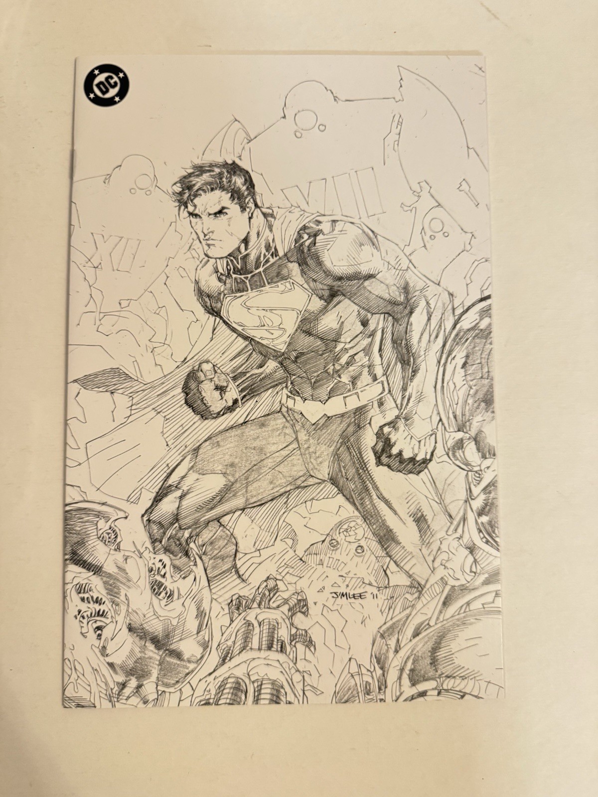 Action Comics #1 New 52 Jim Lee Virgin B&W Superman Sketch 2025 NYCC Exclusive