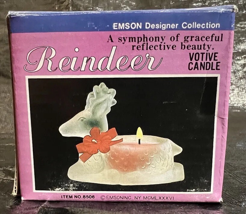 Vnt Emson Designer Collection Reindeer Glass Votive Candle Item #8506 NOSWB Vnt Emson Designer Collection Reindeer Glass Votive Candle Item #8506 NOSWB