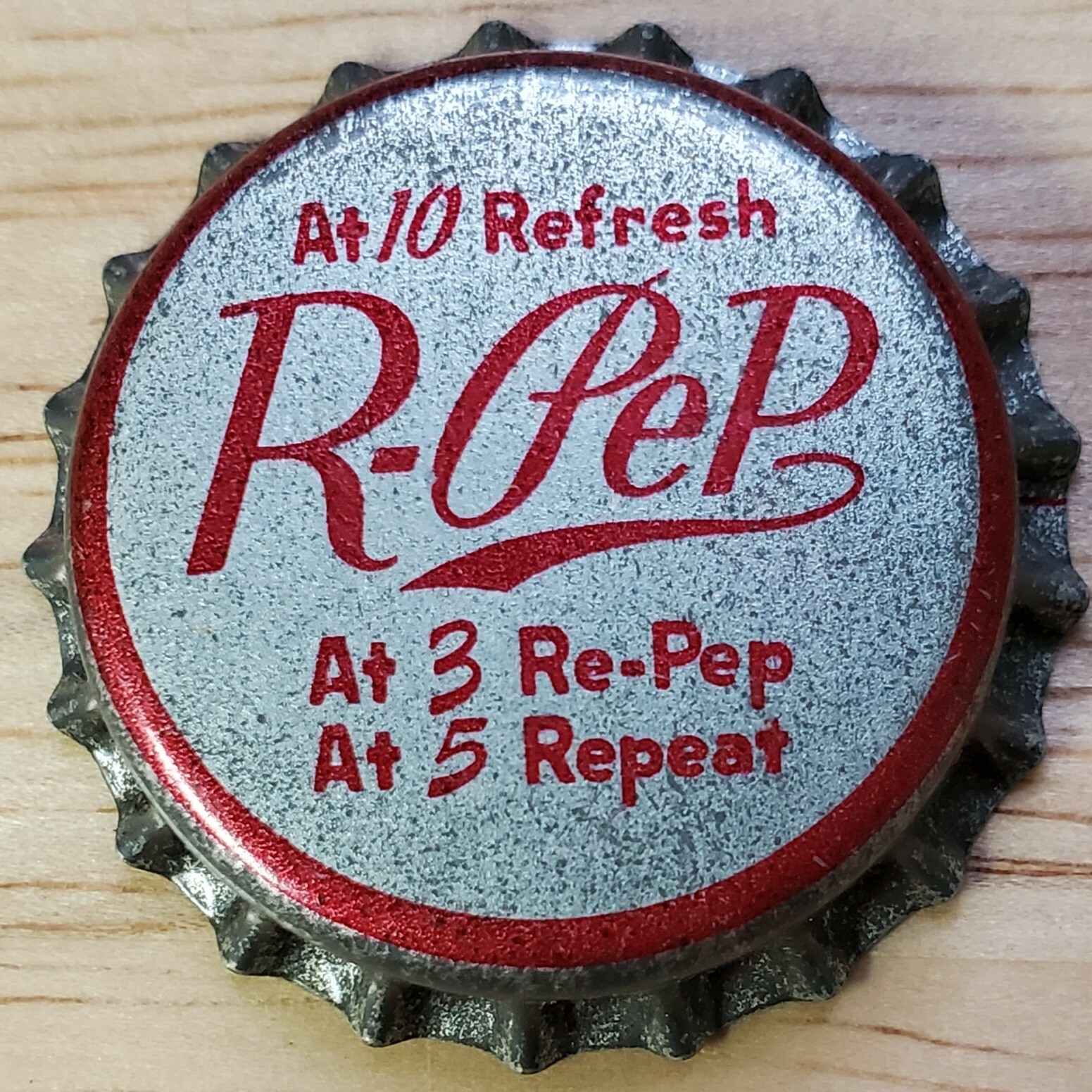 Vintage R-Pep Cork Lined bottle cap; Unused; 1940s; NOS
