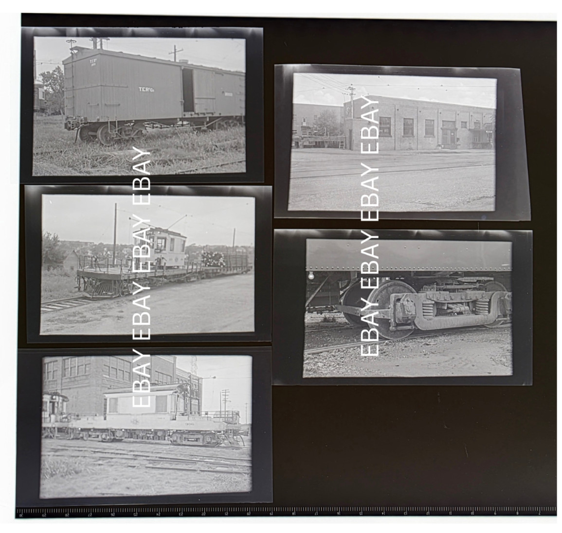 C. 1940s Texas Electric Railway Assorted Photo Negatives Lot of (5) C. 1940s Texas Electric Railway Assorted Photo Negatives Lot of (5)