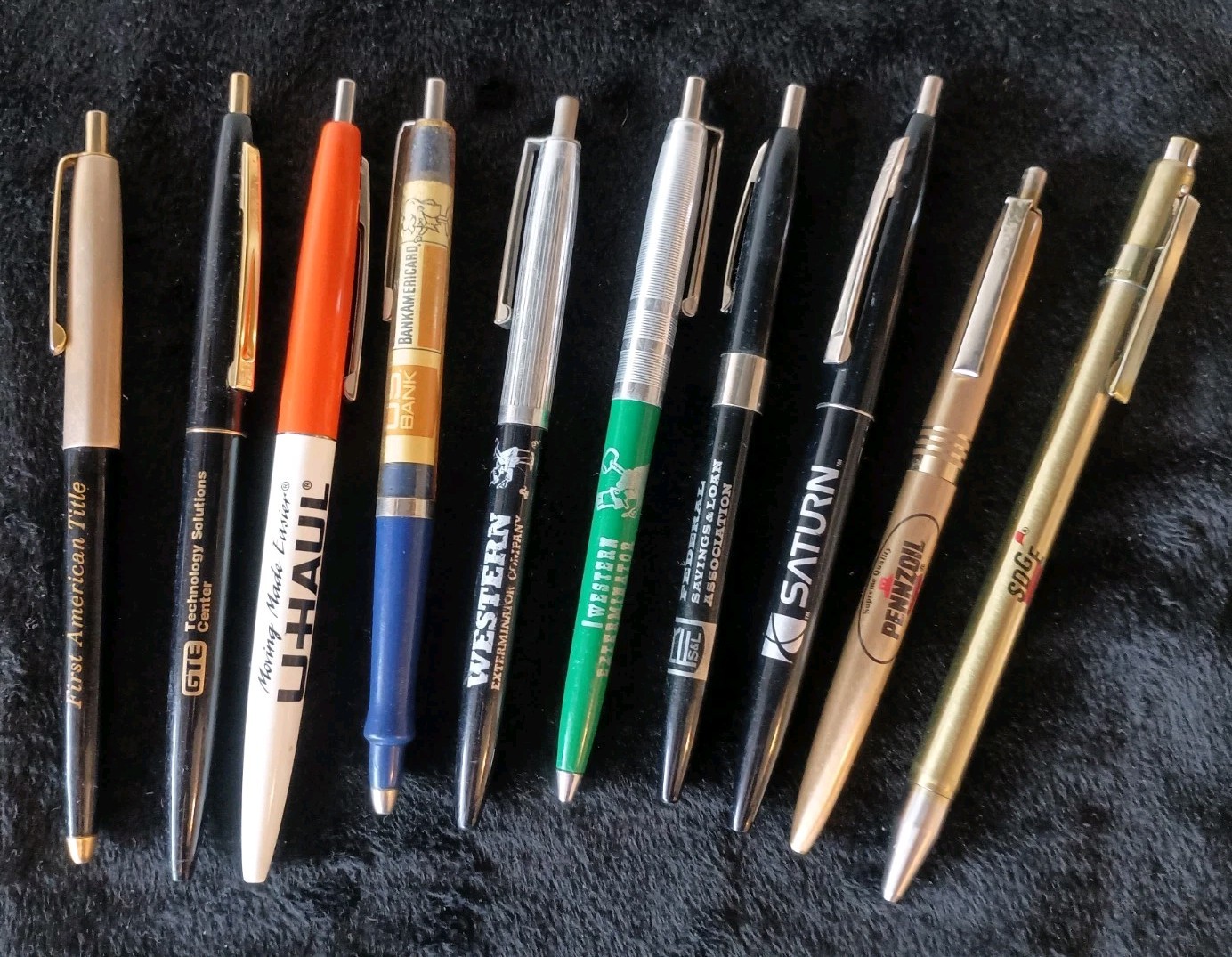 Lot of 10 Vintage Advertising Ballpoint Pens