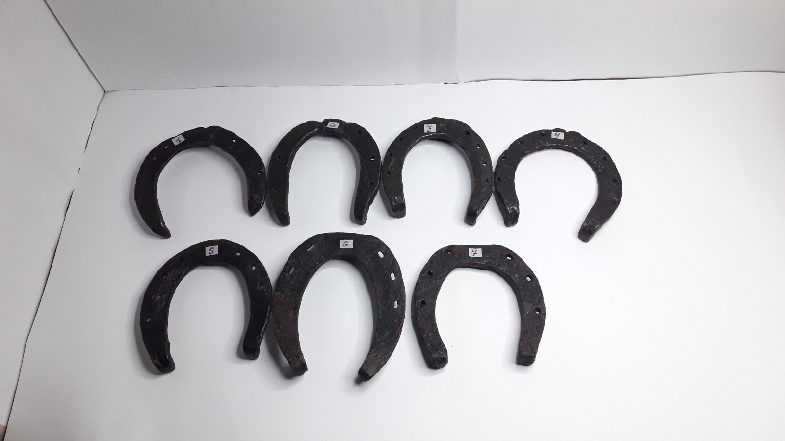 Vintage Horseshoes Metal Forged Refurbished Dug Out  Blacksmit Rarity Old 7 pcs