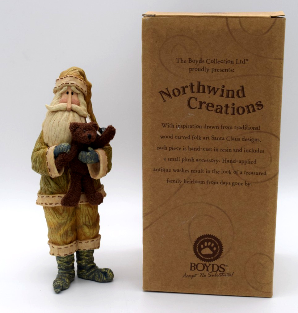 Boyds Winter Dreams Santa with Teddy Figurine 2008 NIB Boyds Winter Dreams Santa with Teddy Figurine 2008 NIB