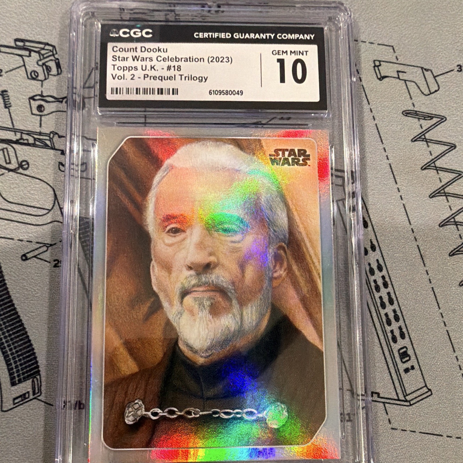 Topps Star Wars Celebration Europe 2023 Count Dooku Star Wars Galaxy CGC Mint 10 Topps Star Wars Celebration Europe 2023 Count Dooku Star Wars Galaxy CGC Mint 10