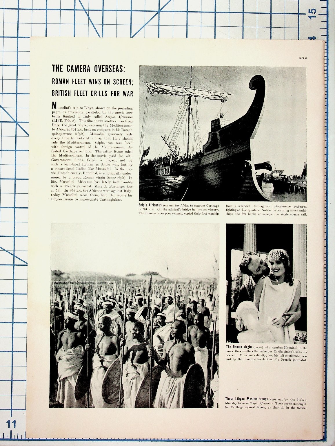 1937 Life Magazine Pages British Fleet Drills HMS Glorious Roman Film Libya 1937 Life Magazine Pages British Fleet Drills HMS Glorious Roman Film Libya