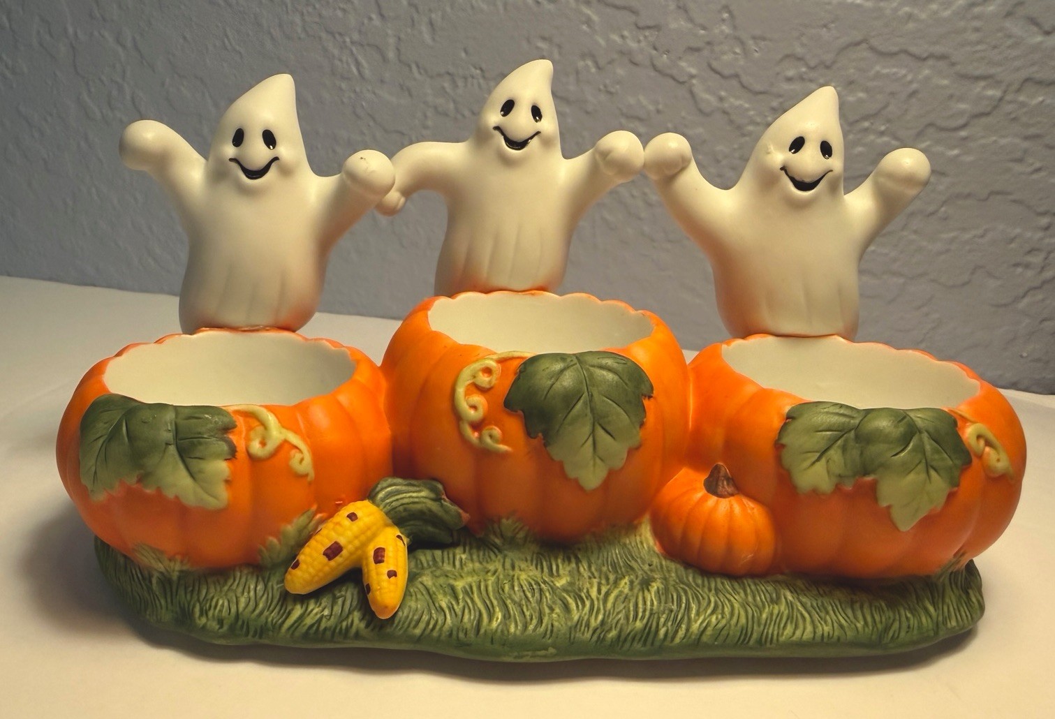 PartyLite Ghost Spooky Scary Tealights 3 Candle Holders P7262 Pumpkin Halloween PartyLite Ghost Spooky Scary Tealights 3 Candle Holders P7262 Pumpkin Halloween