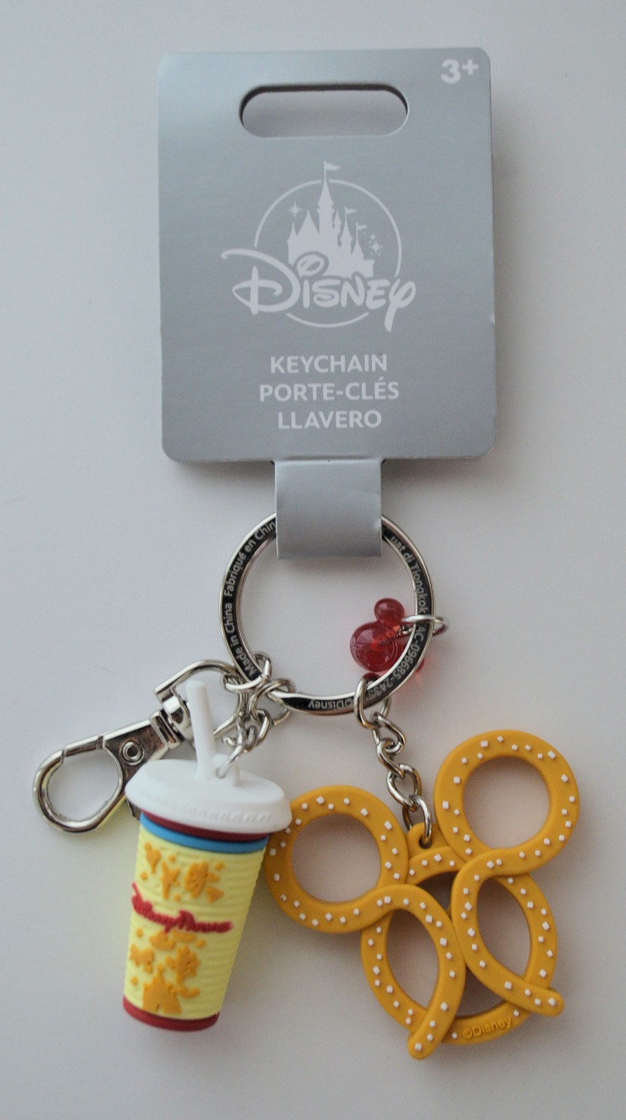 Disney Parks Sweet Treats Mickey Mouse Pretzel and Disney Parks Cup Keychain NWT