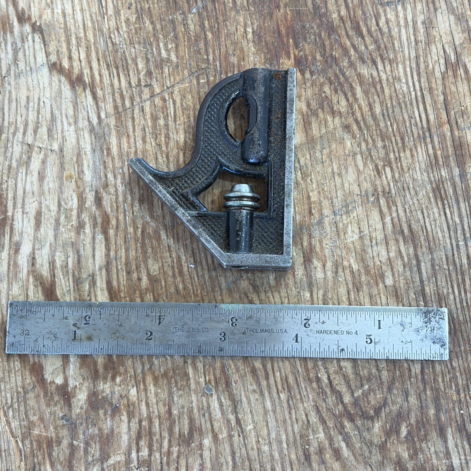 The L.S.S.  Starrett Co. 6 Inch Combination Square Bubble Level Hardened No. 4