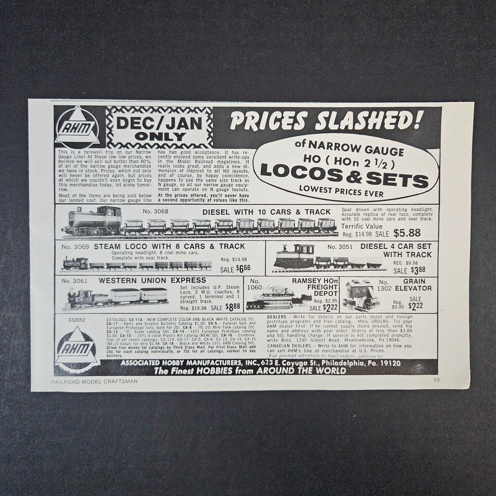 1972 AHM Associated Hobby Manufacturers Model Railroad Trains Vintage Print Ad 1972 AHM Associated Hobby Manufacturers Model Railroad Trains Vintage Print Ad