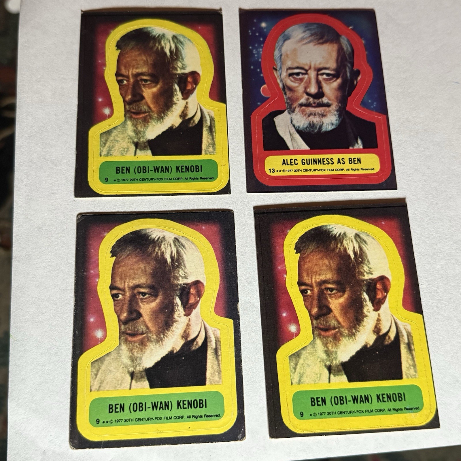 Vintage 1977 Star Wars Ben (Obi-Wan) Kenobi (4) Non-Sport Stickers Cards