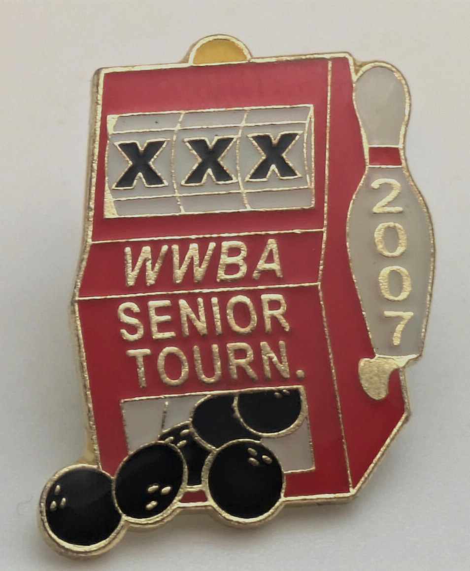 Women's Bowling Association Senior Tournament 2007 Lapel Pin WWBA Slot Machine