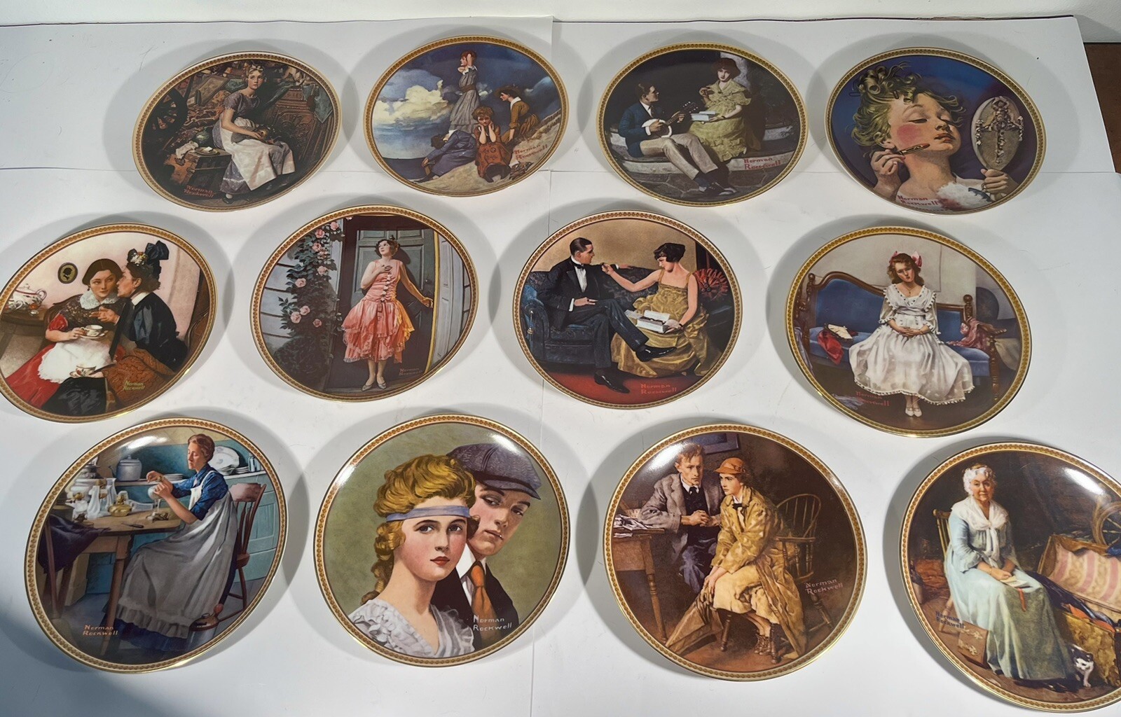 Knowles Norman Rockwell Rediscovered Women Plates #1-12 Ltd Edition Collection Knowles Norman Rockwell Rediscovered Women Plates #1-12 Ltd Edition Collection