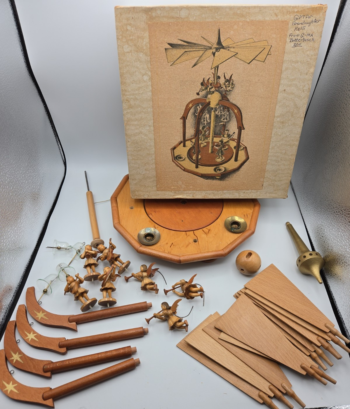 RARE Vintage Erzgebirge German Wooden Christmas Pyramid Complete Original Box RARE Vintage Erzgebirge German Wooden Christmas Pyramid Complete Original Box