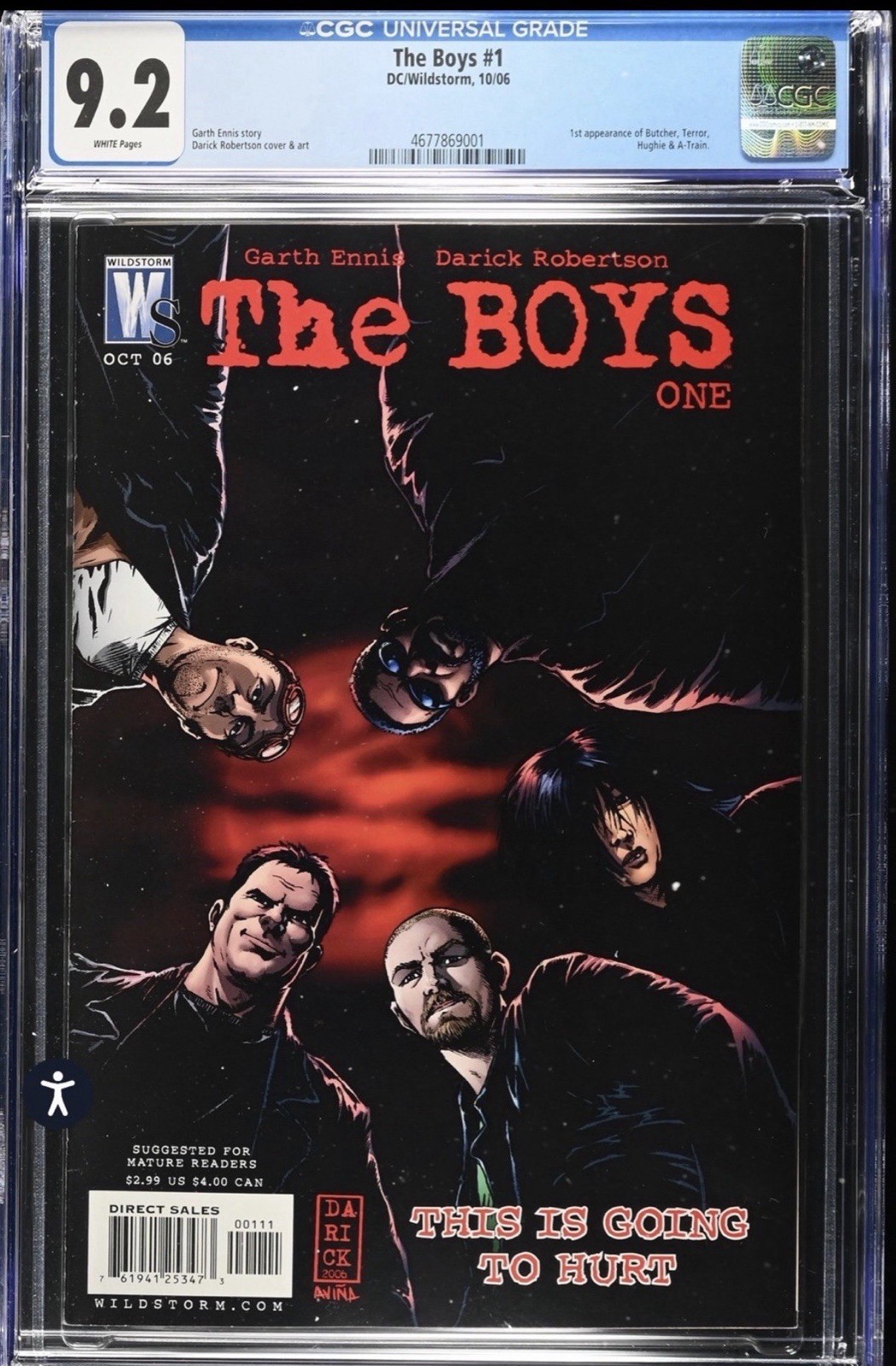 The Boys #1 (DC/Wildstorm 2006) CGC 9.2 Garth Ennis Darick Robertson