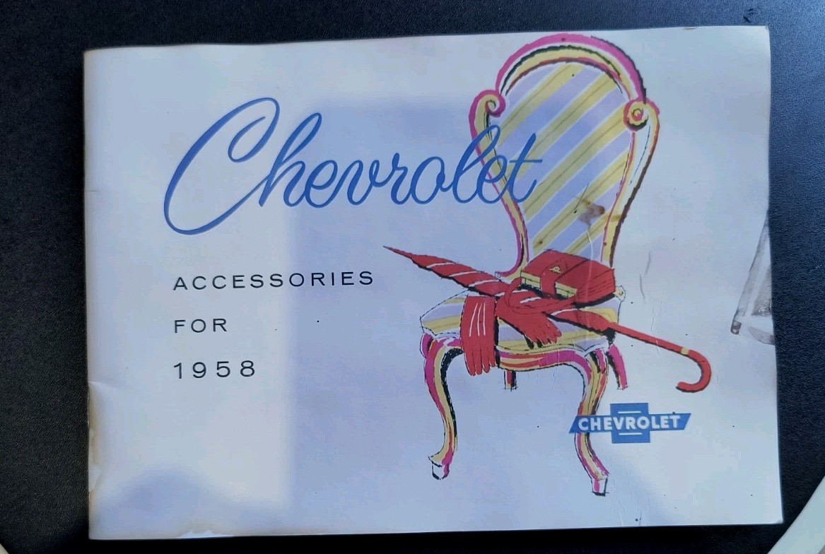 1958 Chevrolet Car Accessories Sales Brochure 58 Chevy Impala Bel Air Corvette 1958 Chevrolet Car Accessories Sales Brochure 58 Chevy Impala Bel Air Corvette