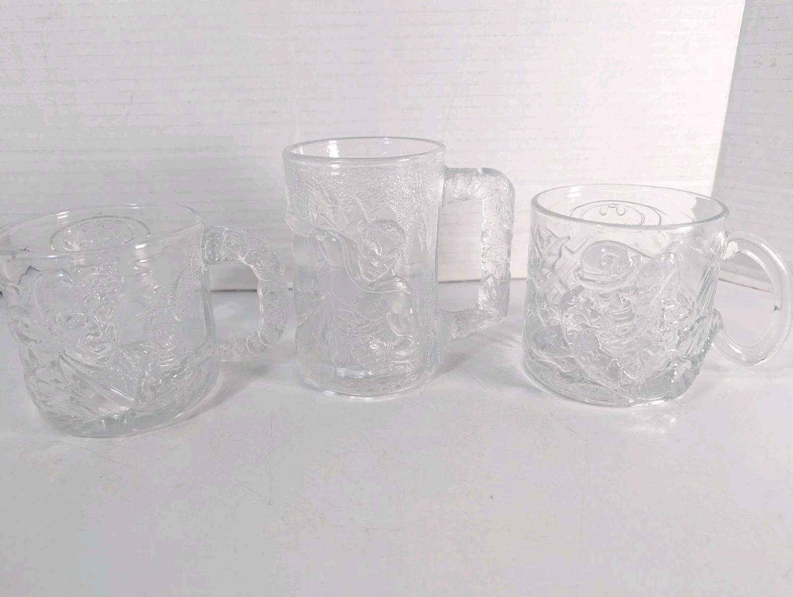 1995 McDonalds Batman Forever Collectors Glasses Set of 3 Two-Face Riddler Robin