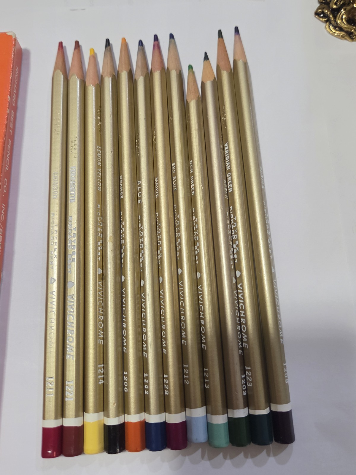 Vintage Vivichrome Water Colors No.1220 Set Richard Best Try-Rex 12 Pencils +...