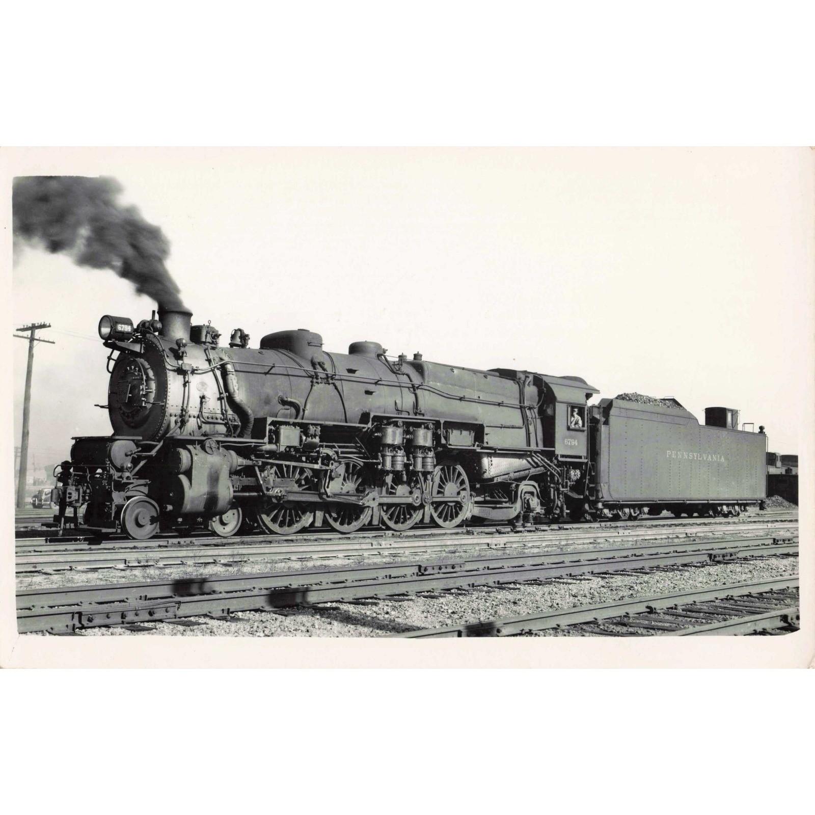 RPPC PRR Pennsylvania Railroad M1 Steam Locomotive 6794 Real Photo Postcard