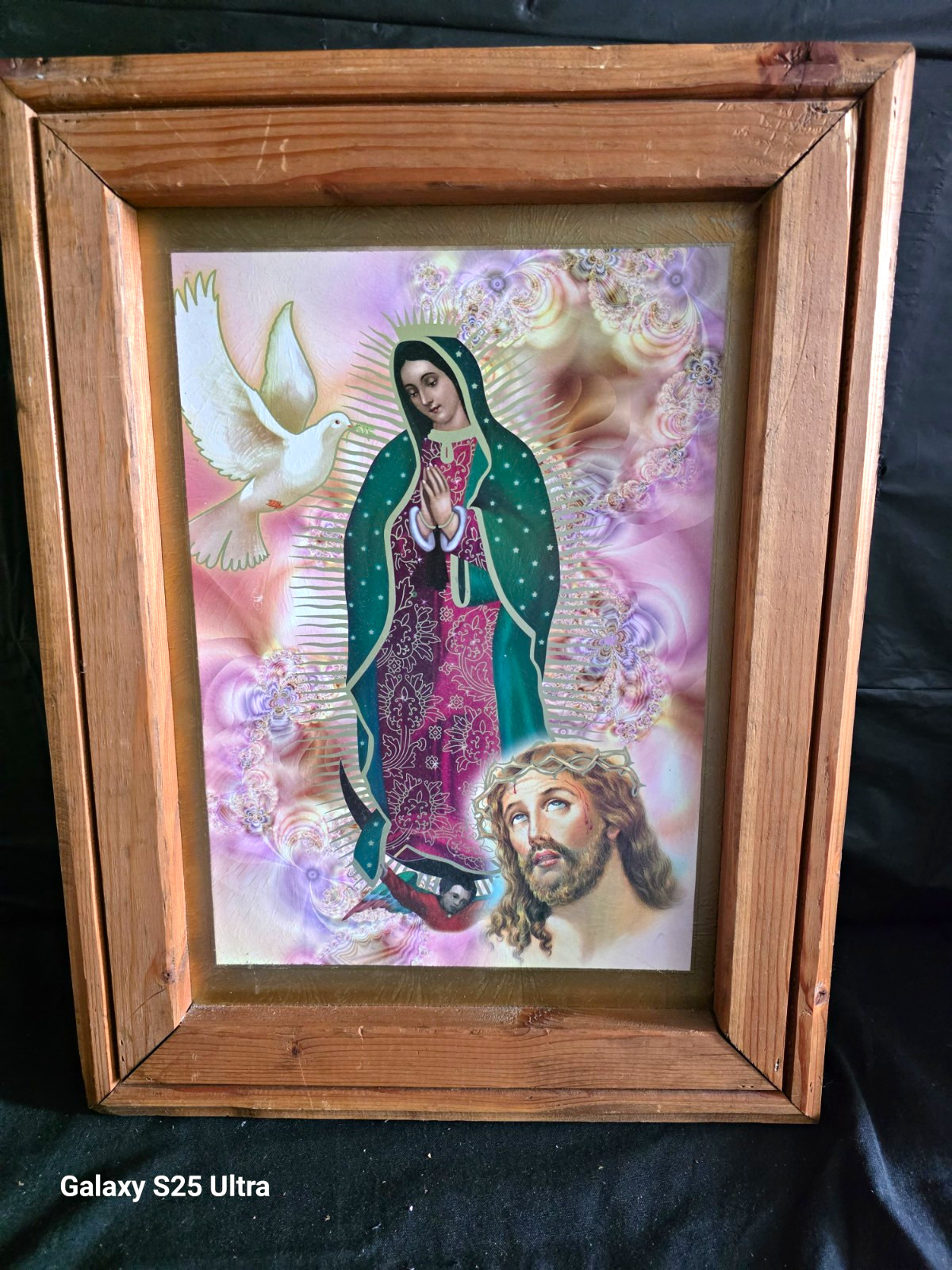 Vintage 3D Lenticular Our Lady of Guadalupe Jesus Framed Art 22x17 Wall Icon 5lb Vintage 3D Lenticular Our Lady of Guadalupe Jesus Framed Art 22x17 Wall Icon 5lb