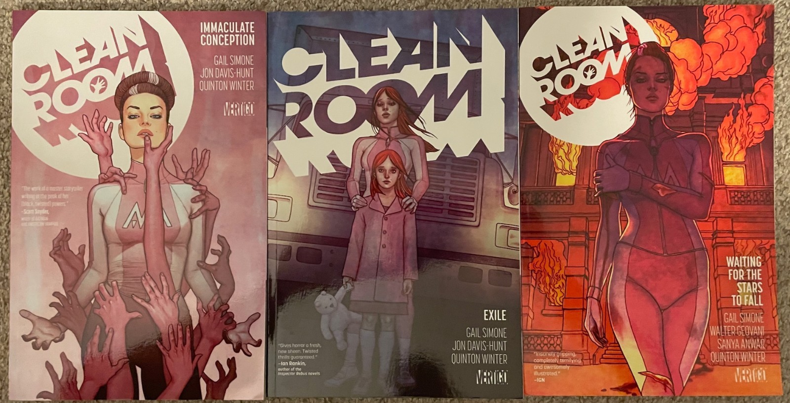 Clean Room Trade Paperback TPB Vols. 1-3 Complete Series (Vertigo) First Prints Clean Room Trade Paperback TPB Vols. 1-3 Complete Series (Vertigo) First Prints