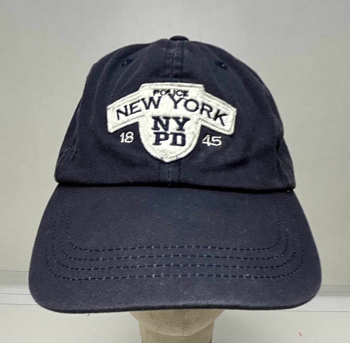 AUTHENTIC NYPD New York Police Navy Baseball Cap Embroidered Patch 100% Cotton AUTHENTIC NYPD New York Police Navy Baseball Cap Embroidered Patch 100% Cotton