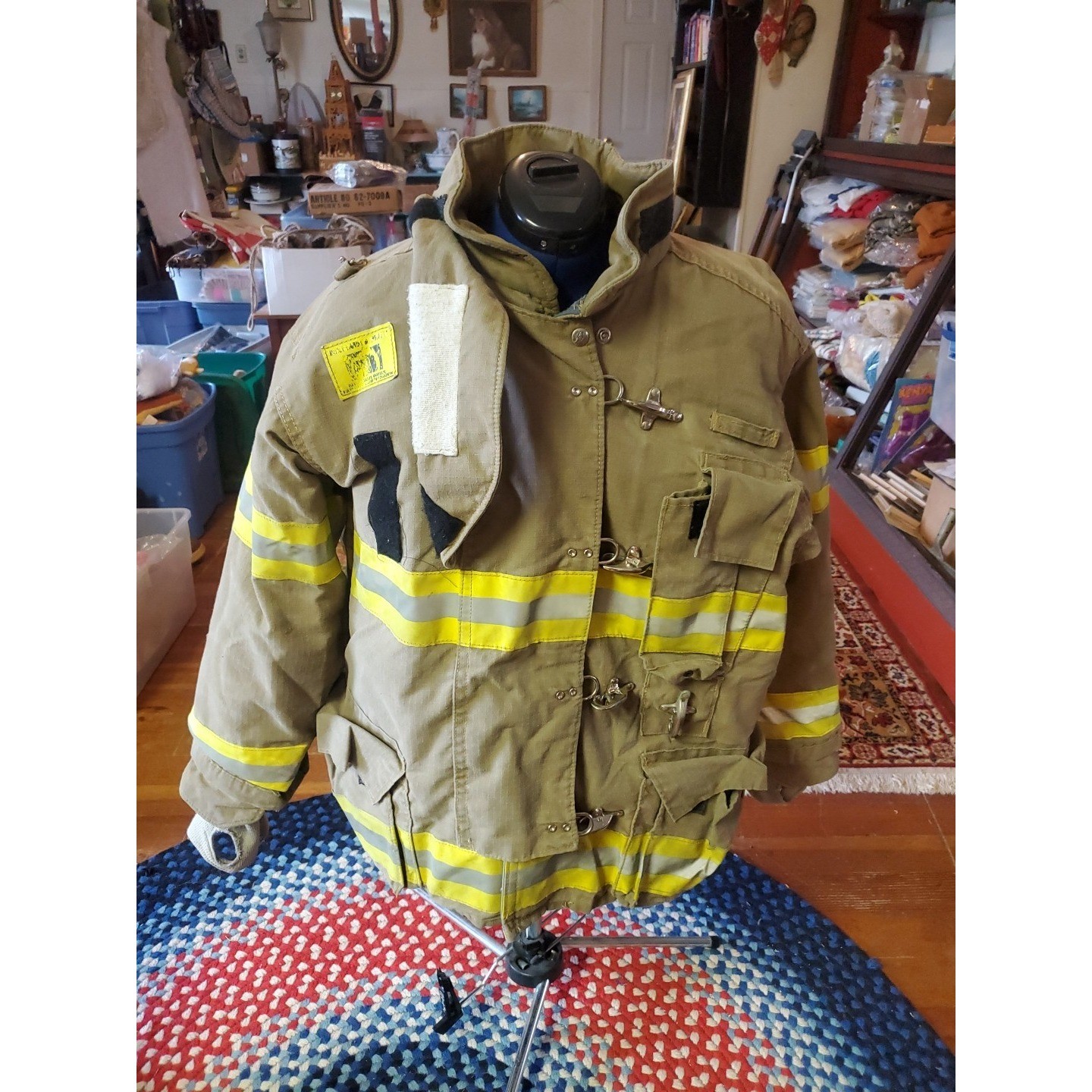 Vintage Retired Firefighter Turnout JACKET FIRE COAT USED Size 46 X 36