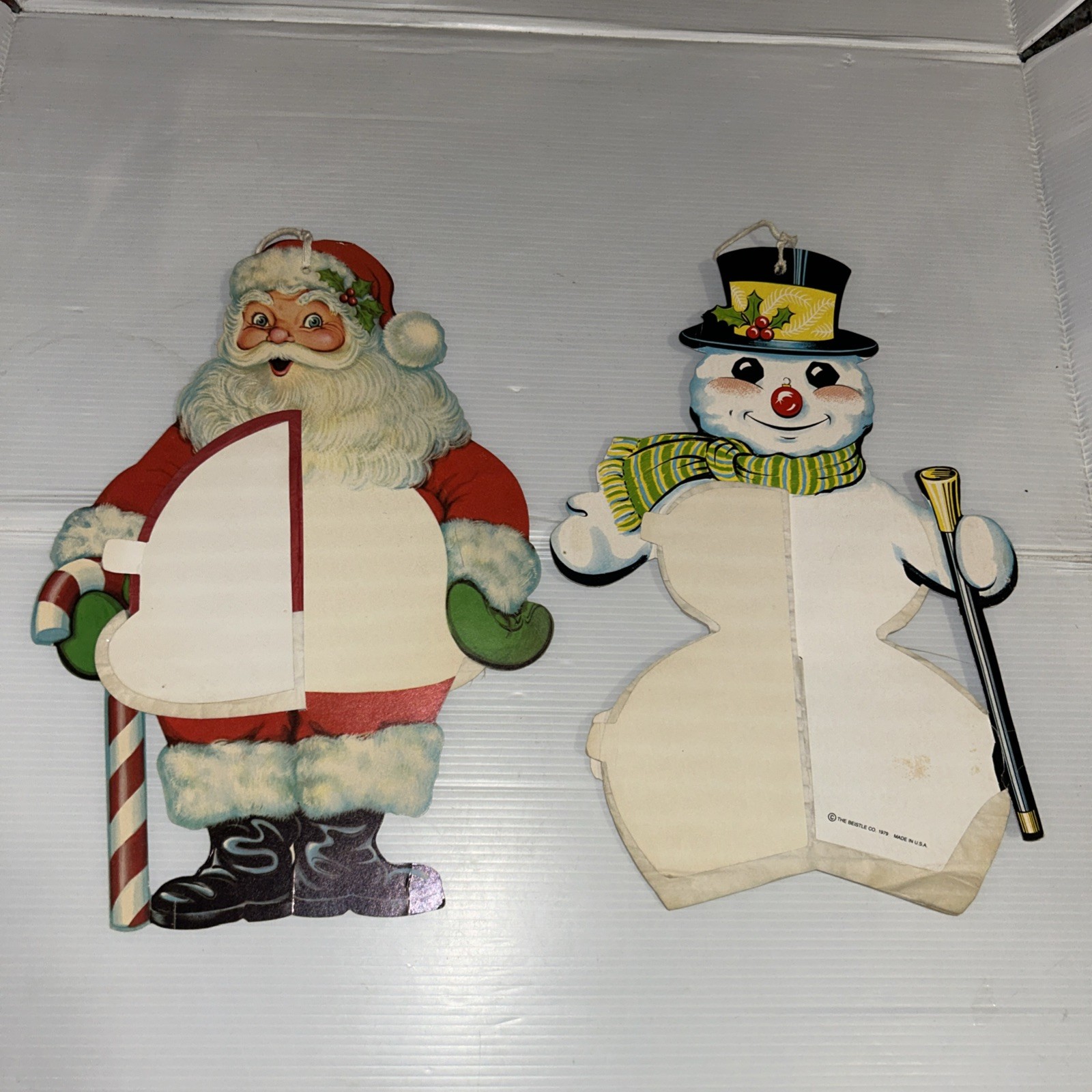 Vintage 1978 Beistle Christmas Paper Honeycomb Decorations Santa Claus & Snowman Vintage 1978 Beistle Christmas Paper Honeycomb Decorations Santa Claus & Snowman