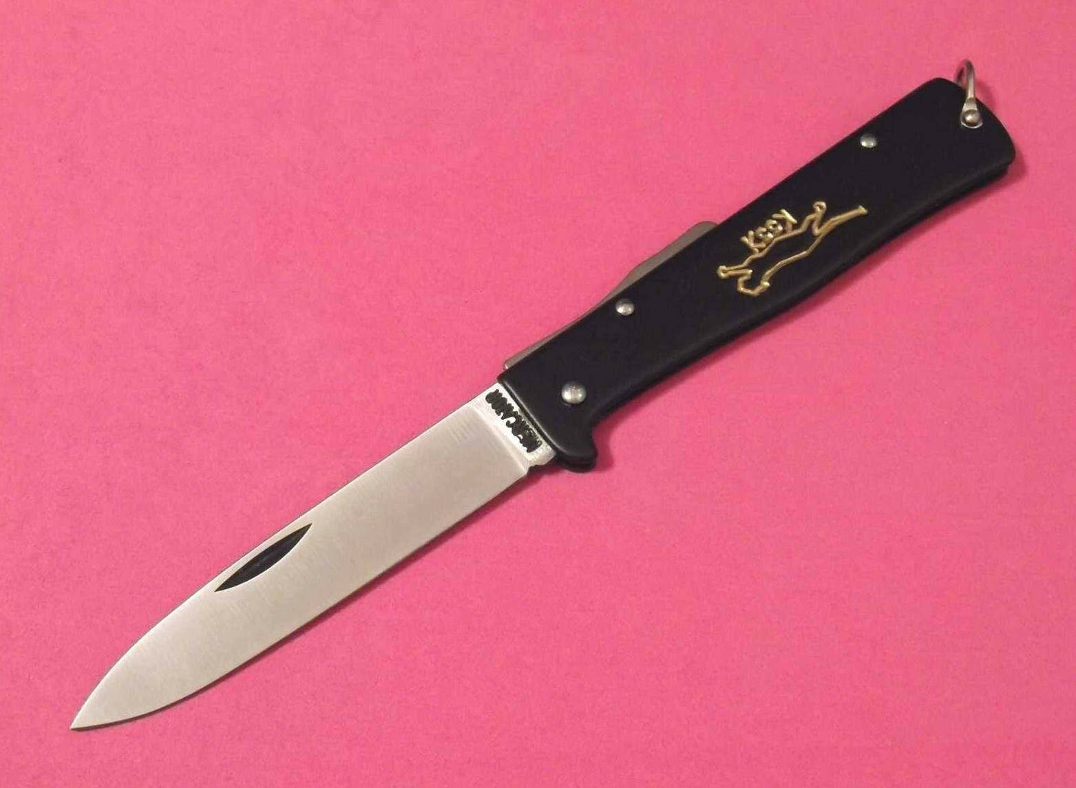 OTTER-Messer MERCATOR L154 Black Cat carbon lockback knife 4 3/8\