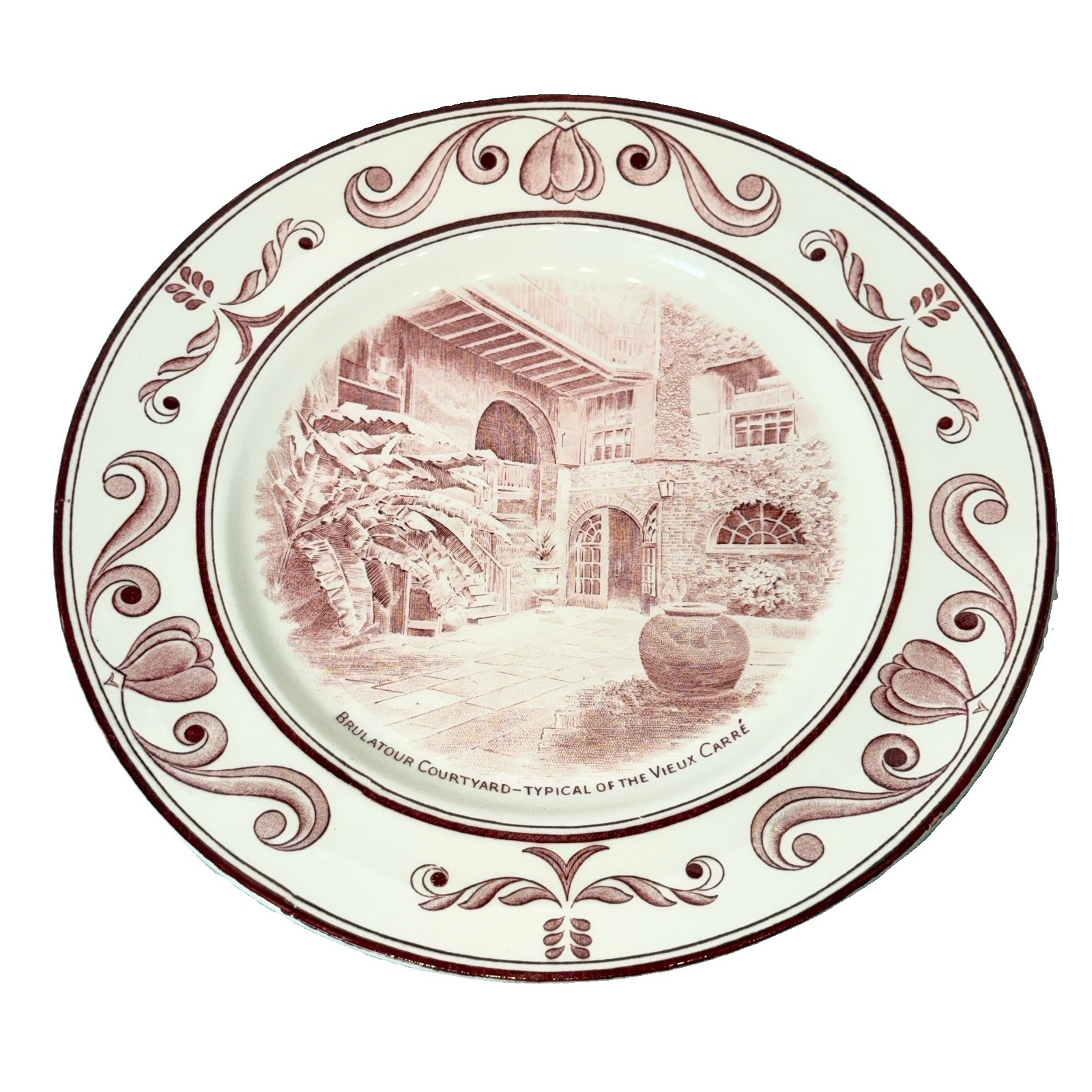 NEW ORLEANS LA Antique BRULATOUR VIEUX CARRE Souvenir CROWN DUCAL PLATE NEW ORLEANS LA Antique BRULATOUR VIEUX CARRE Souvenir CROWN DUCAL PLATE