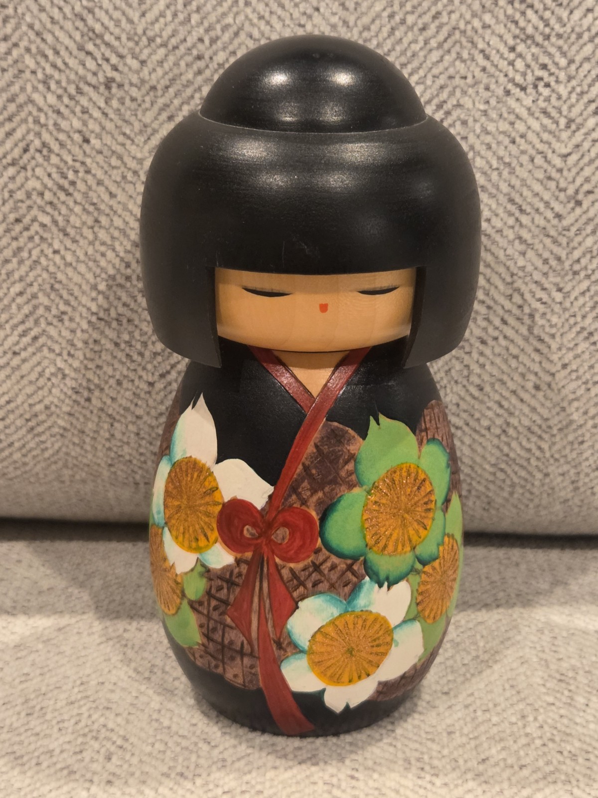 Japanese Usaburo Kokeshi Wood Geisha Girl 7 Japanese Usaburo Kokeshi Wood Geisha Girl 7