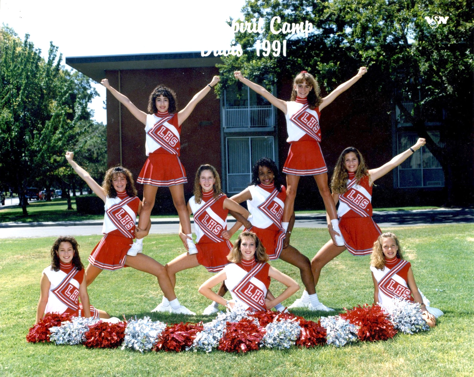 Vintage Girls Cheerleading / Spirit / Cheer Team with Pom, Poms / 1991-Original Vintage Girls Cheerleading / Spirit / Cheer Team with Pom, Poms / 1991-Original