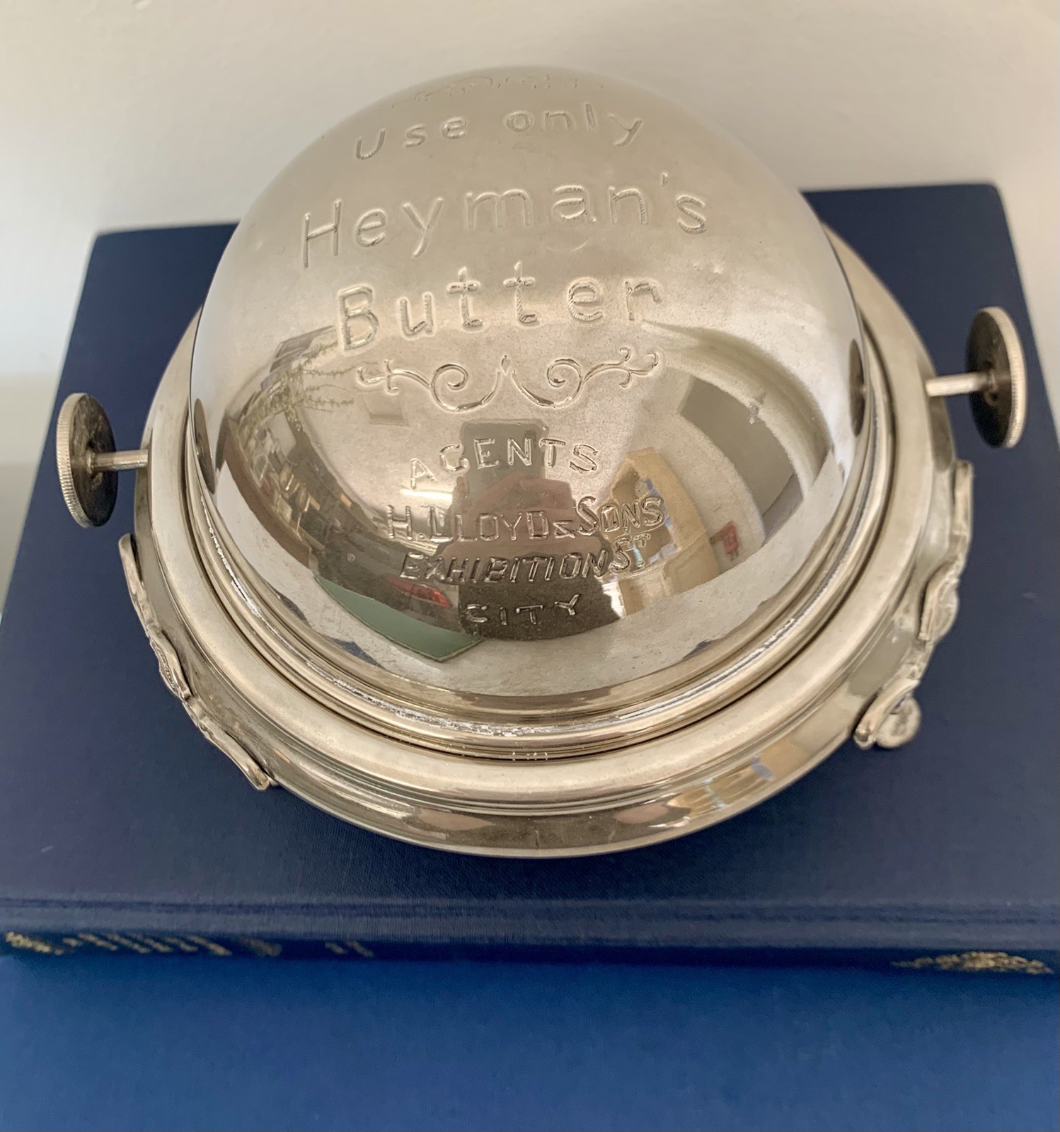 RARE  Australian Heyman’s Butter Roll Top Dome Dish Silver Plated EPNS Vintage 