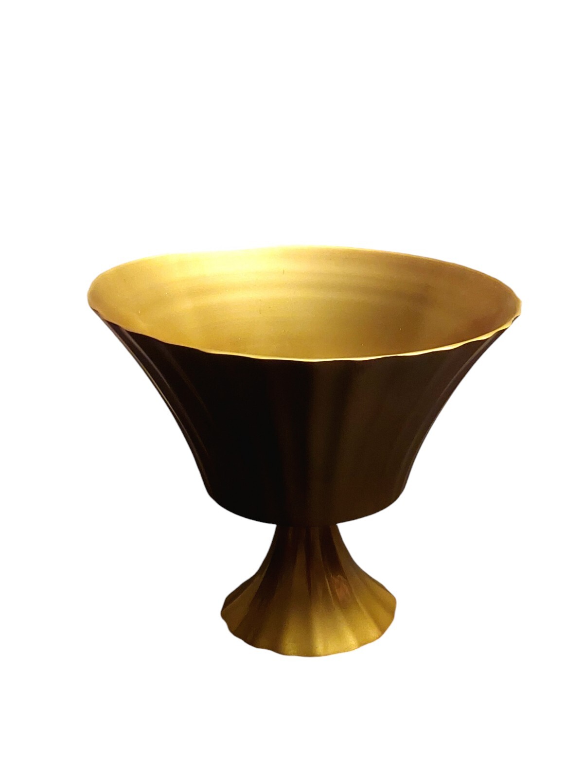 Vintage Brass Footed Pedestal Bowl Centerpiece 7\