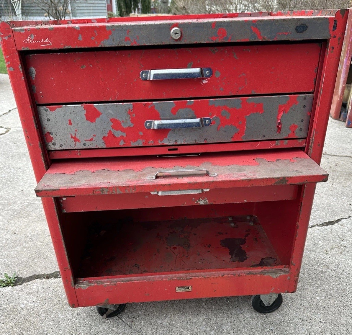 Kennedy Kits 270 Rolling Tool Chest Base Cabinet 26” Red Machinist USA Vintage