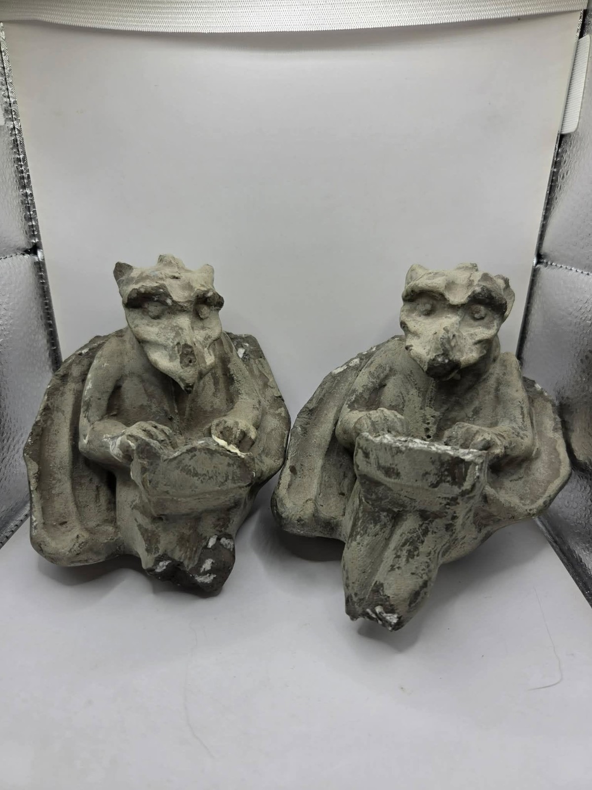 Vintage Gothic Gargoyle Pair Winged Dragon Wall Plaque Architectural Decor Pair Vintage Gothic Gargoyle Pair Winged Dragon Wall Plaque Architectural Decor Pair