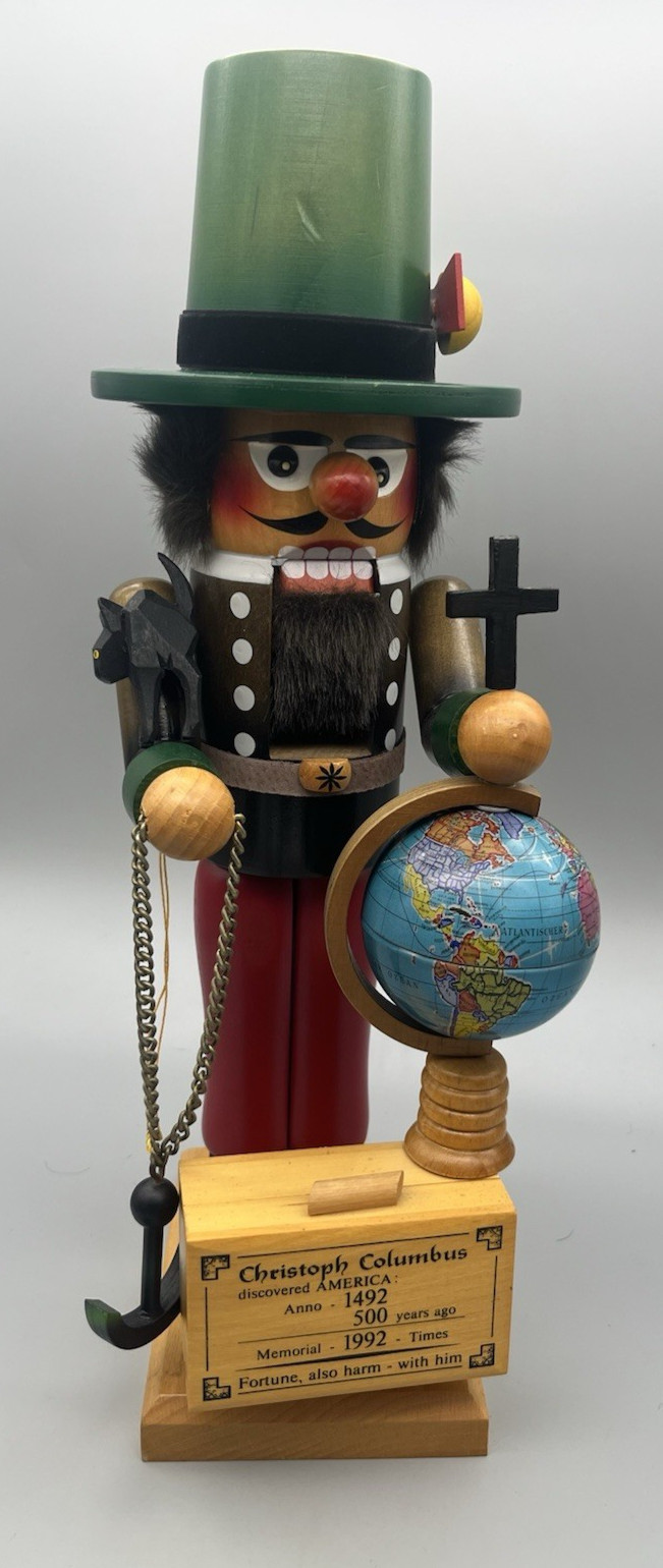 Vintage Steinbach Christopher Columbus Nutcracker Germany S697 1492 Globe 16”