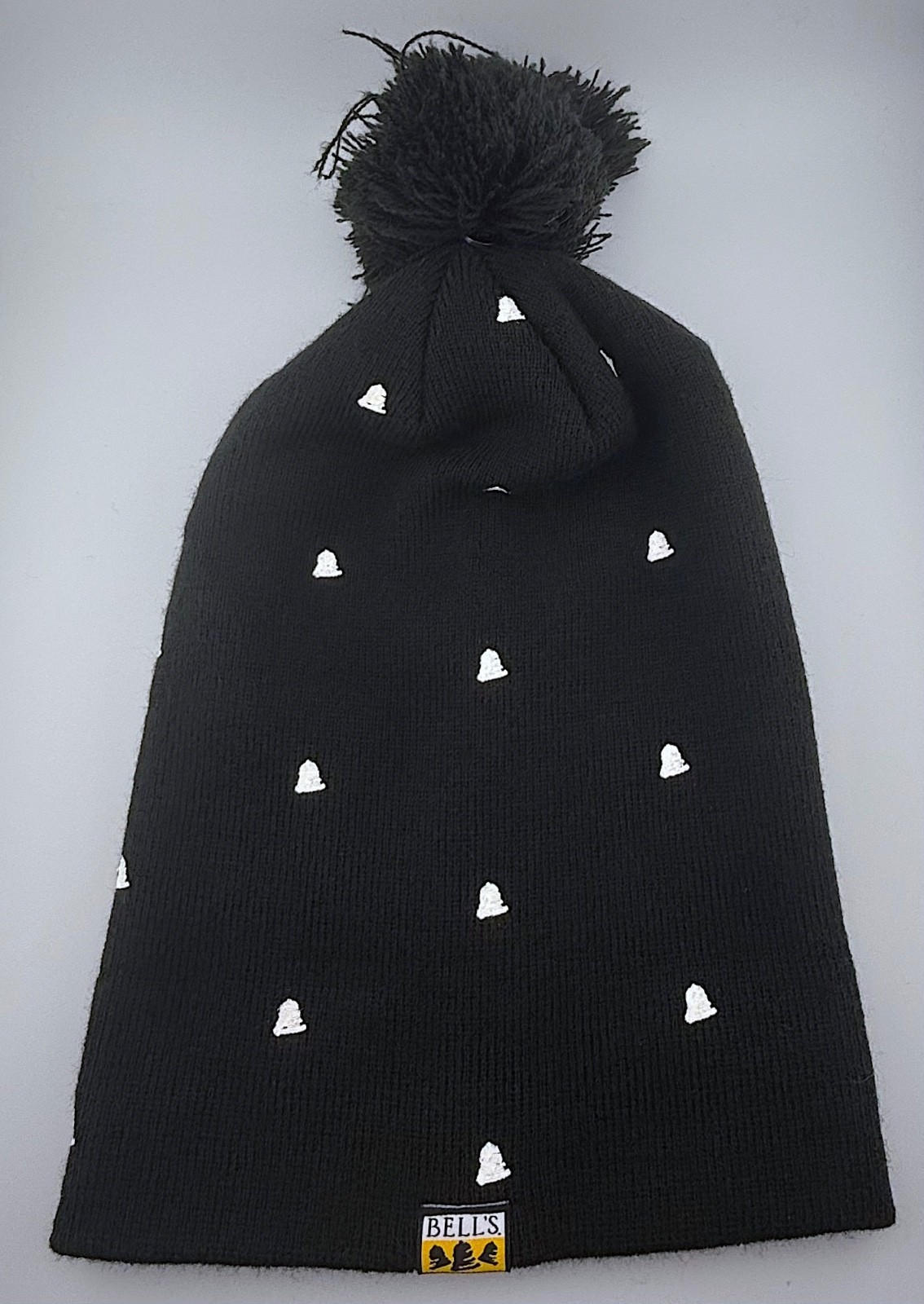 Bell's Brewery General Store Black Knit Beanie Winter Hat Cap White Bells